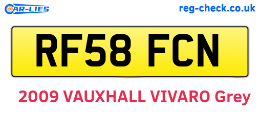 RF58FCN are the vehicle registration plates.