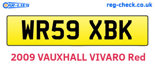 WR59XBK are the vehicle registration plates.