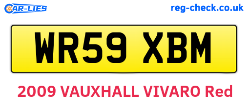 WR59XBM are the vehicle registration plates.