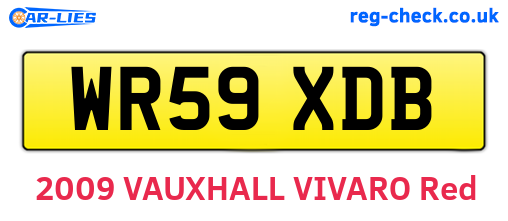 WR59XDB are the vehicle registration plates.