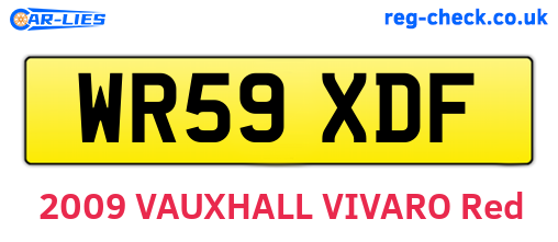 WR59XDF are the vehicle registration plates.