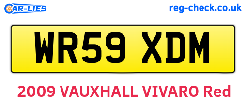WR59XDM are the vehicle registration plates.