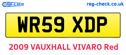 WR59XDP are the vehicle registration plates.