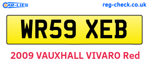 WR59XEB are the vehicle registration plates.