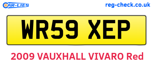 WR59XEP are the vehicle registration plates.