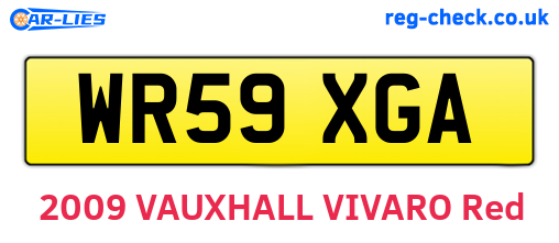 WR59XGA are the vehicle registration plates.