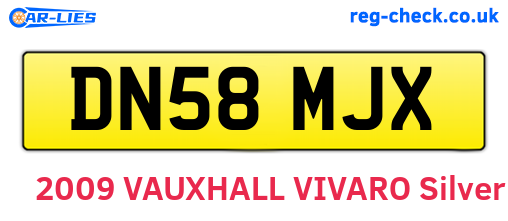 DN58MJX are the vehicle registration plates.