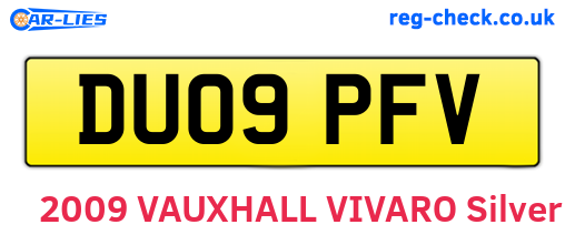 DU09PFV are the vehicle registration plates.