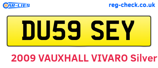 DU59SEY are the vehicle registration plates.