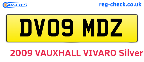 DV09MDZ are the vehicle registration plates.