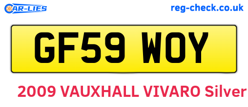 GF59WOY are the vehicle registration plates.