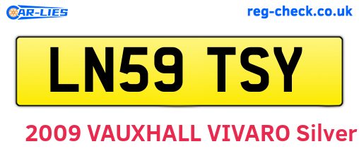 LN59TSY are the vehicle registration plates.