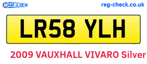 LR58YLH are the vehicle registration plates.