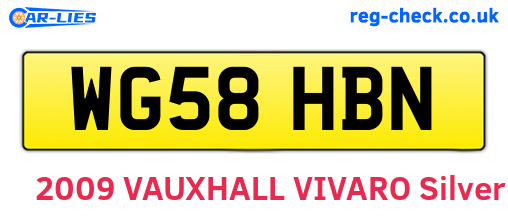 WG58HBN are the vehicle registration plates.