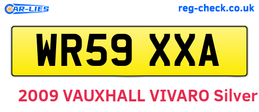 WR59XXA are the vehicle registration plates.