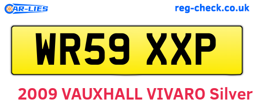 WR59XXP are the vehicle registration plates.