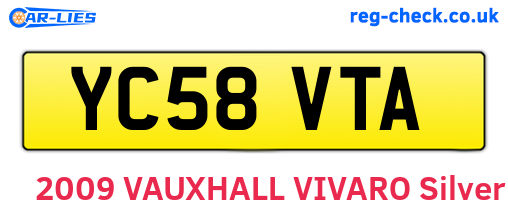 YC58VTA are the vehicle registration plates.