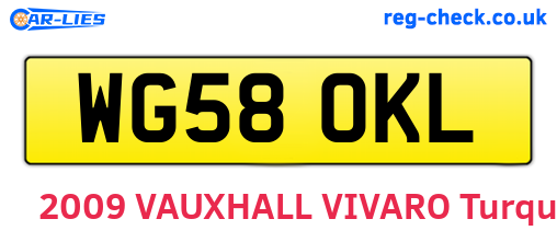 WG58OKL are the vehicle registration plates.