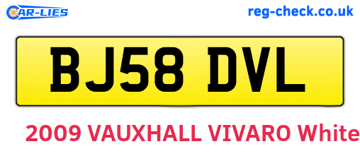 BJ58DVL are the vehicle registration plates.