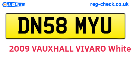 DN58MYU are the vehicle registration plates.