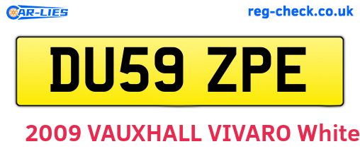 DU59ZPE are the vehicle registration plates.