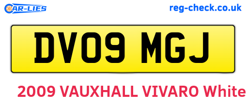DV09MGJ are the vehicle registration plates.