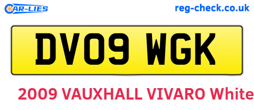 DV09WGK are the vehicle registration plates.