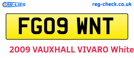 FG09WNT are the vehicle registration plates.
