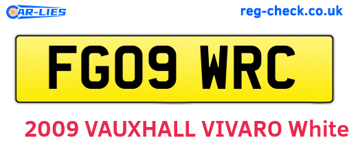 FG09WRC are the vehicle registration plates.