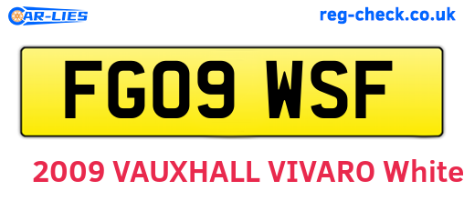 FG09WSF are the vehicle registration plates.