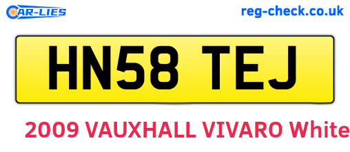 HN58TEJ are the vehicle registration plates.