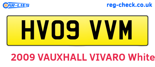 HV09VVM are the vehicle registration plates.