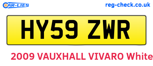 HY59ZWR are the vehicle registration plates.