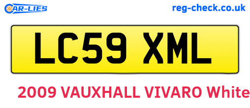 LC59XML are the vehicle registration plates.