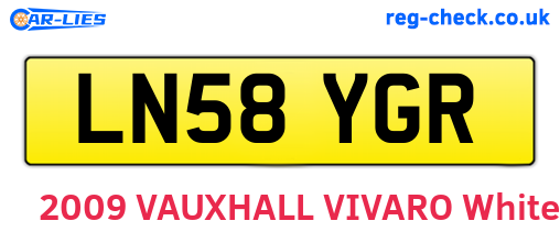 LN58YGR are the vehicle registration plates.