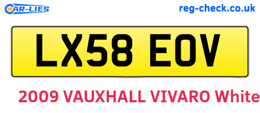 LX58EOV are the vehicle registration plates.