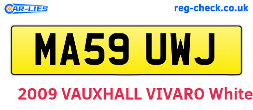MA59UWJ are the vehicle registration plates.