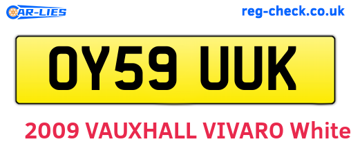 OY59UUK are the vehicle registration plates.