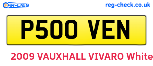 P500VEN are the vehicle registration plates.