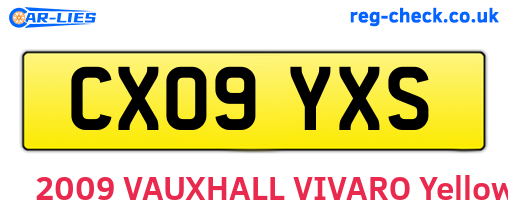 CX09YXS are the vehicle registration plates.