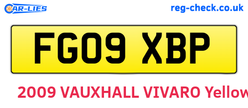 FG09XBP are the vehicle registration plates.