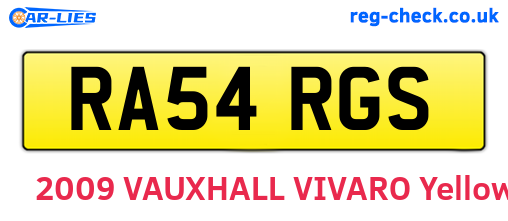 RA54RGS are the vehicle registration plates.