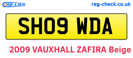 SH09WDA are the vehicle registration plates.