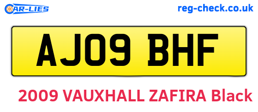 AJ09BHF are the vehicle registration plates.
