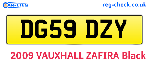 DG59DZY are the vehicle registration plates.