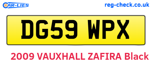 DG59WPX are the vehicle registration plates.