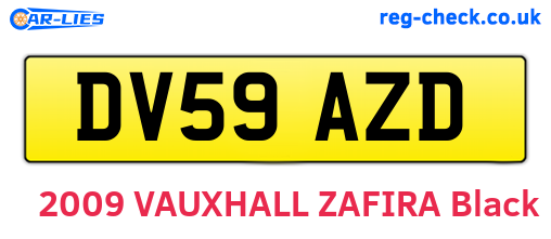 DV59AZD are the vehicle registration plates.