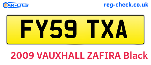 FY59TXA are the vehicle registration plates.
