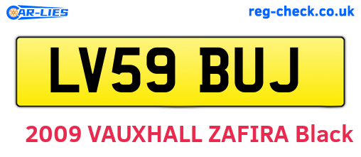 LV59BUJ are the vehicle registration plates.