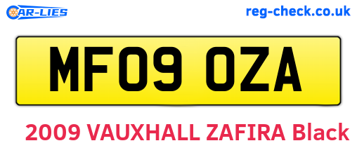 MF09OZA are the vehicle registration plates.